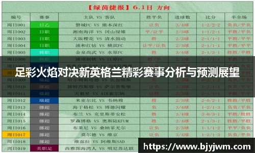 足彩火焰对决新英格兰精彩赛事分析与预测展望